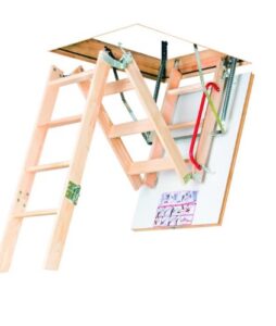 Schody strychowe FAKRO LWK 305 70x140 Plus – energooszczędne, drewniane