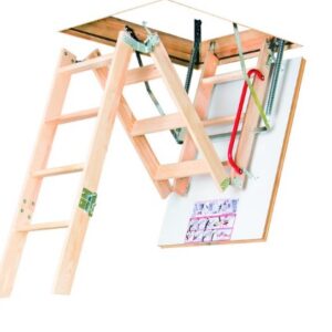 Schody strychowe FAKRO LWK 305 70x140 Plus – energooszczędne, drewniane