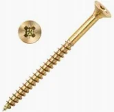 Hartowany wkręt do drewna 5x50 łeb stożek żółty